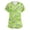 Z012_Green, variant on LHVUOA Scrubs for Women Casual Floral Printed Short Sleeved Diagonal Collar Shirts Plus Size Scrub Tops with Pockets