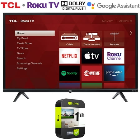 TCL 32S335 32-inch 3-Series HD LED Smart Roku TV Bundle with 1 Year Extended Protection Plan
