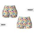 thumbnail image 6 of Yiaed Colorful Dinosaurs Print Women's Athletic Shorts Running Shorts Sporty Short High Waisted Elastic Workout Shorts for Yoga Gym Running & Sports -Large, 6 of 8