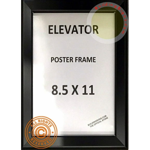 Elevator Poster Frame 8.5x11 (Black, Heavy Duty - Aluminum) (ref-2201)