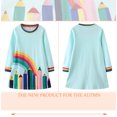 thumbnail image 4 of Zwiiyzr Toddler Girls Winter Dress Casual Long Sleeve Crew Neck Cartoon Printed Cotton Warm Christmas Tunic Dress Green, 4 of 9