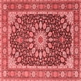 thumbnail image 1 of Ahgly Company Indoor Square Medallion Red Traditional Area Rugs, 6' Square, 1 of 4