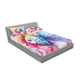 thumbnail image 2 of Ambesonne Fish Fitted Sheet & Pillow Sham Set, Watercolor Abstract Art, Queen, Multicolor, 2 of 2