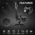 thumbnail image 4 of GTPLAYER Gaming Chair with Footrest PU Leather Office Chair with Adjustable Headrest, Gray, 4 of 8