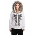 thumbnail image 2 of 9-10 Years Big Girls Faux Fur Hooded Zip Up Sweatshirt Long Sleeve Graphic Pullover Outerwear with Pockets, 2 of 9