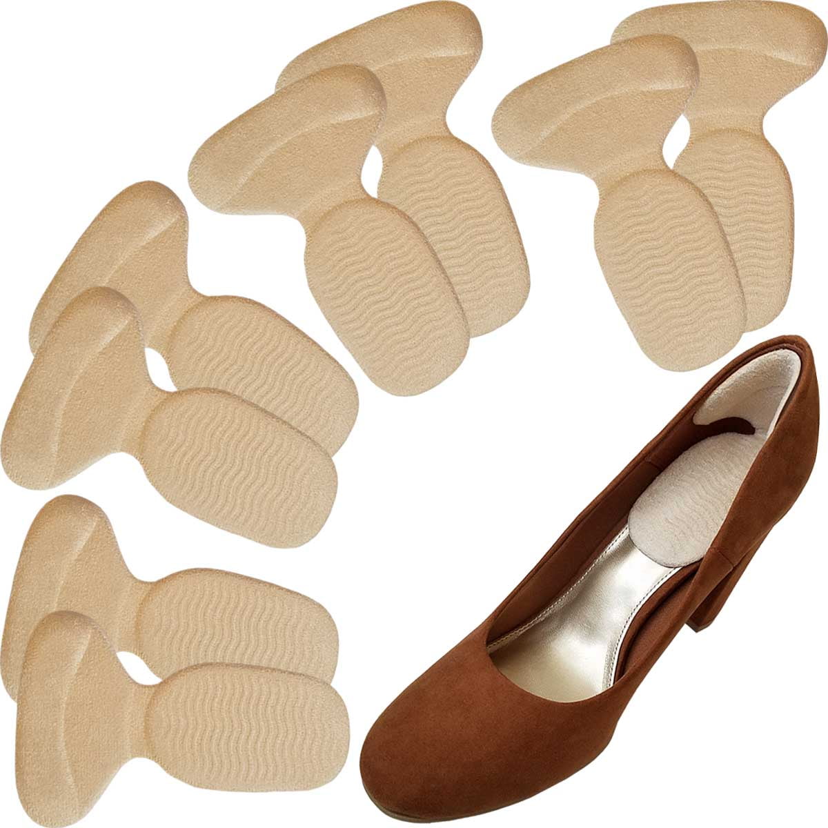 6 Pairs Heel Cushion Pads Shoe Grips Liner Self-adhesive Multicolor 