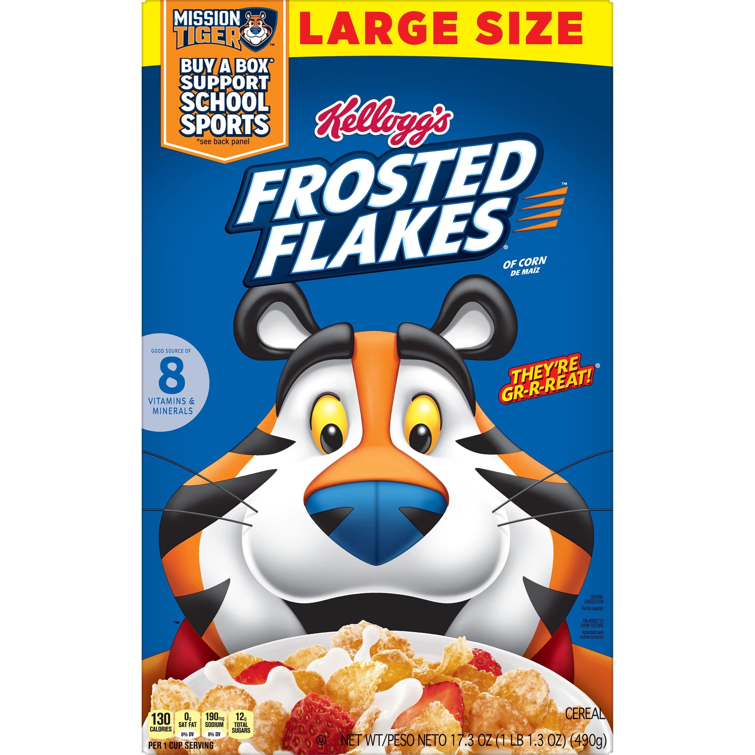 Kellogg's Frosted Flakes Breakfast Cereal 17.3 oz (Pack of 18)
