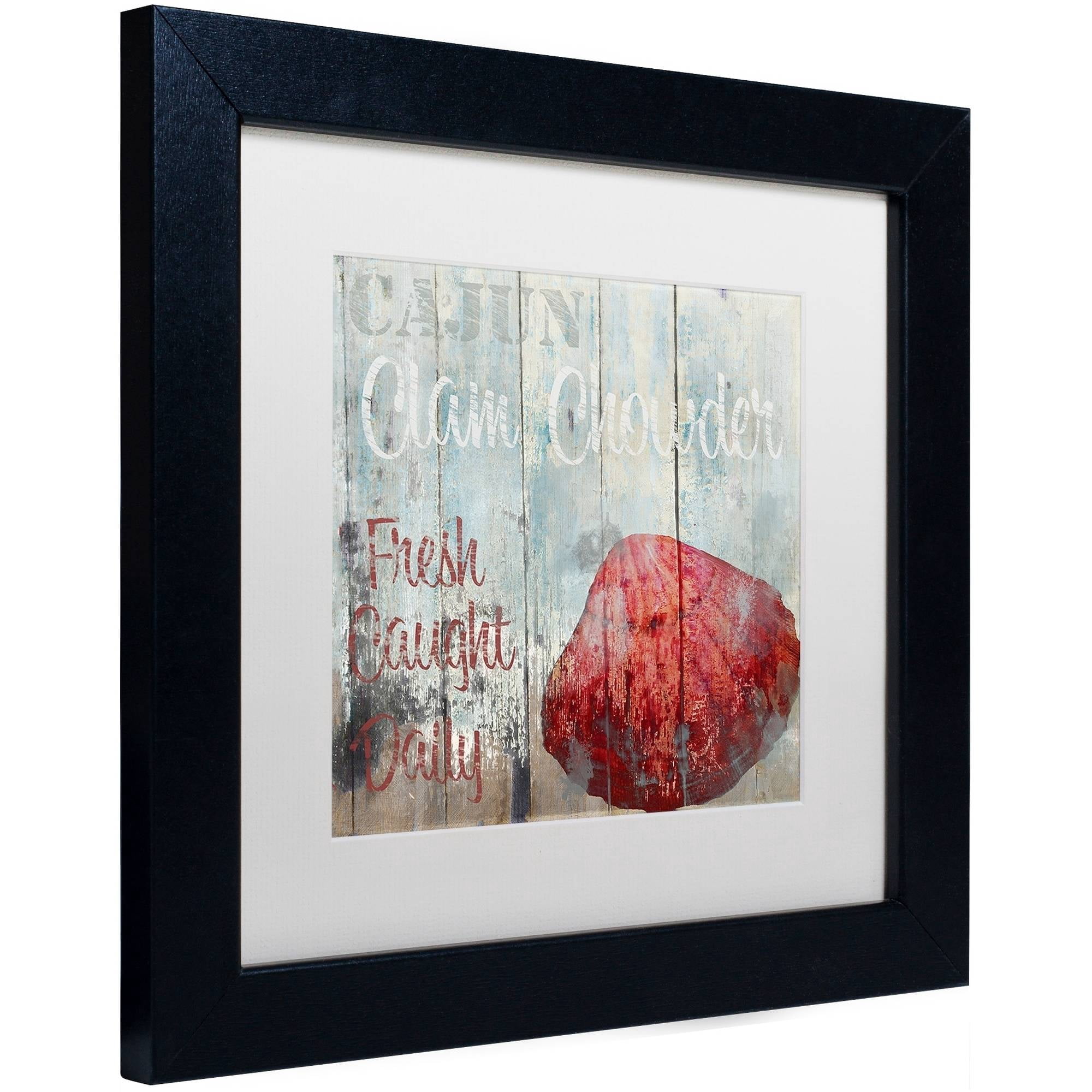 Trademark Fine Art "New Orleans Seafood IV" Canvas Art by Color Bakery White Matte, Black Frame