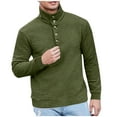 thumbnail image 2 of Blusa y camisa de manga larga con cuello vuelto para hombre, color liso, de manga larga, para deportes al aire libre, con capucha, blusa de moda con botones grandes, blusa de poliéster para hombre, 2 of 7