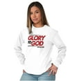 thumbnail image 4 of Glory to God Jesus Christ Faithful Plus Size Long Sleeve Graphic Tee Shirt Brisco Brands 2X, 4 of 5