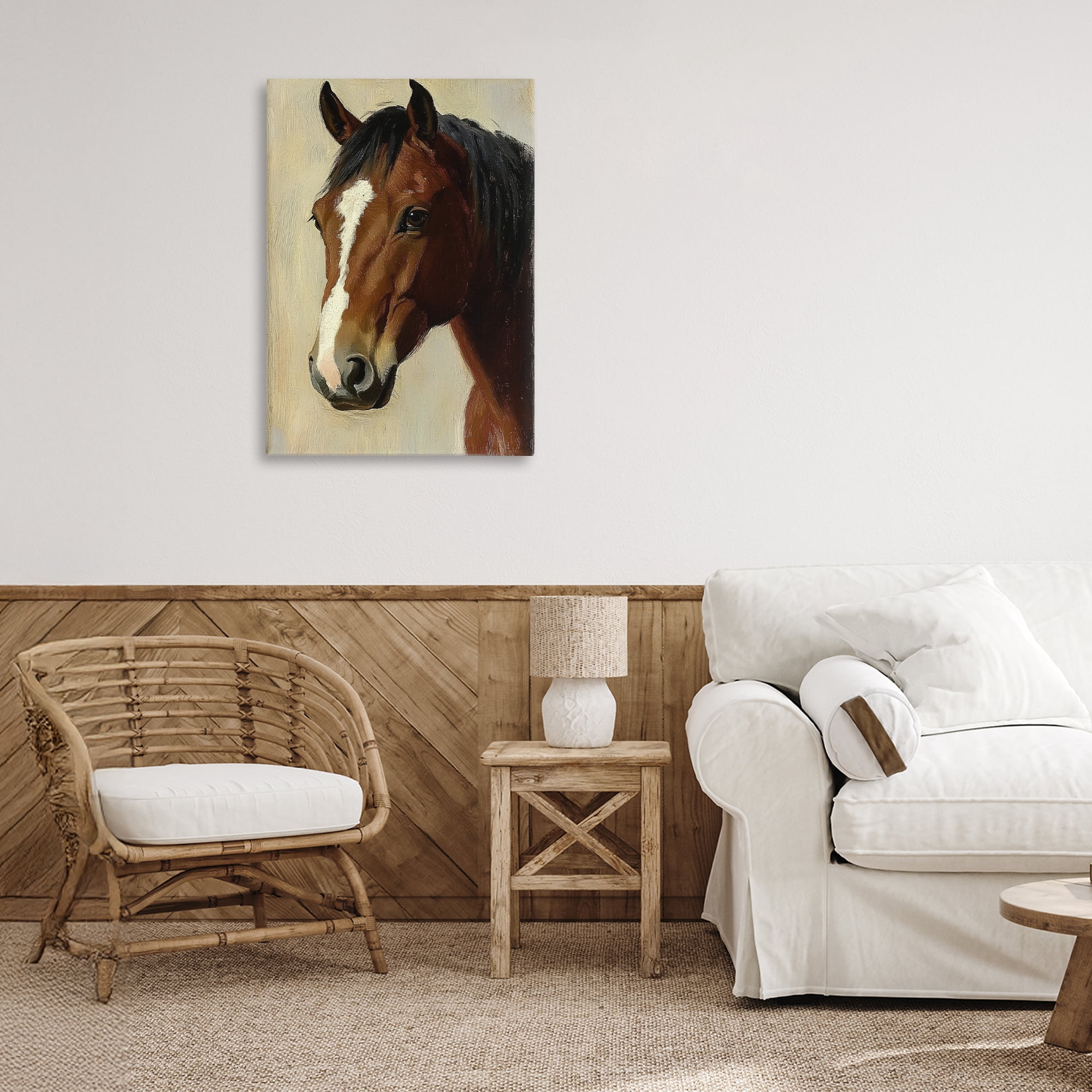 Stupell Industries Beautiful Brown Horse Portrait Canvas Wall Art, design by Petal Prints Design