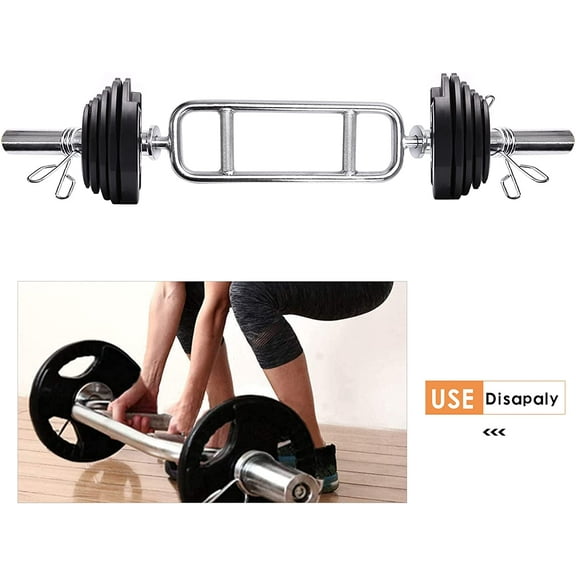 Datingday 34" Olympic Triceps Bar for Squats, Deadlifts,Shrugs, Max Capacity 200lbs，Solid Standard Threaded Triceps Bar Deadlift Barbell Home Gym Weightlifting Exercise