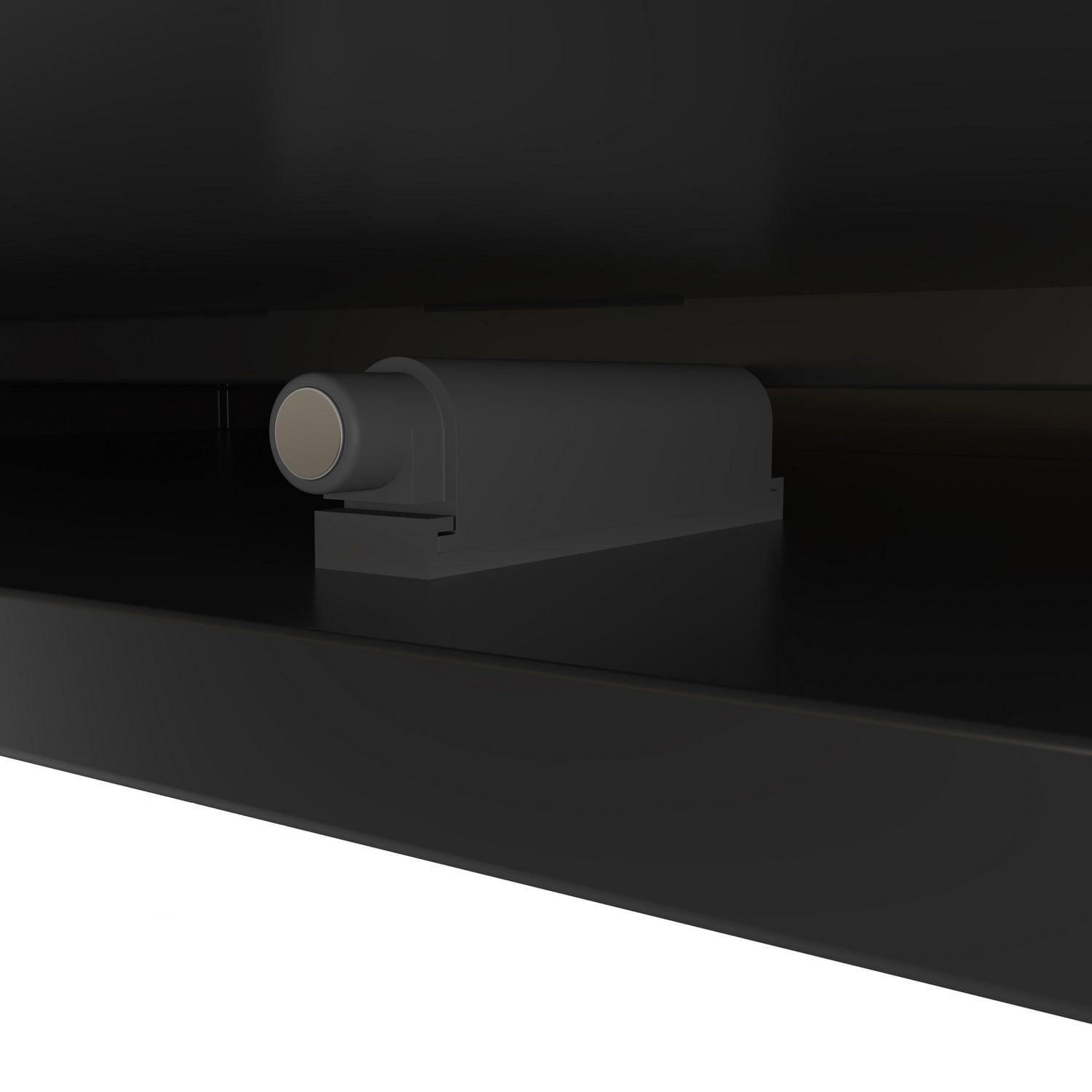 Bestar Alhena 40W Console Table in black uv & sandy brown oak