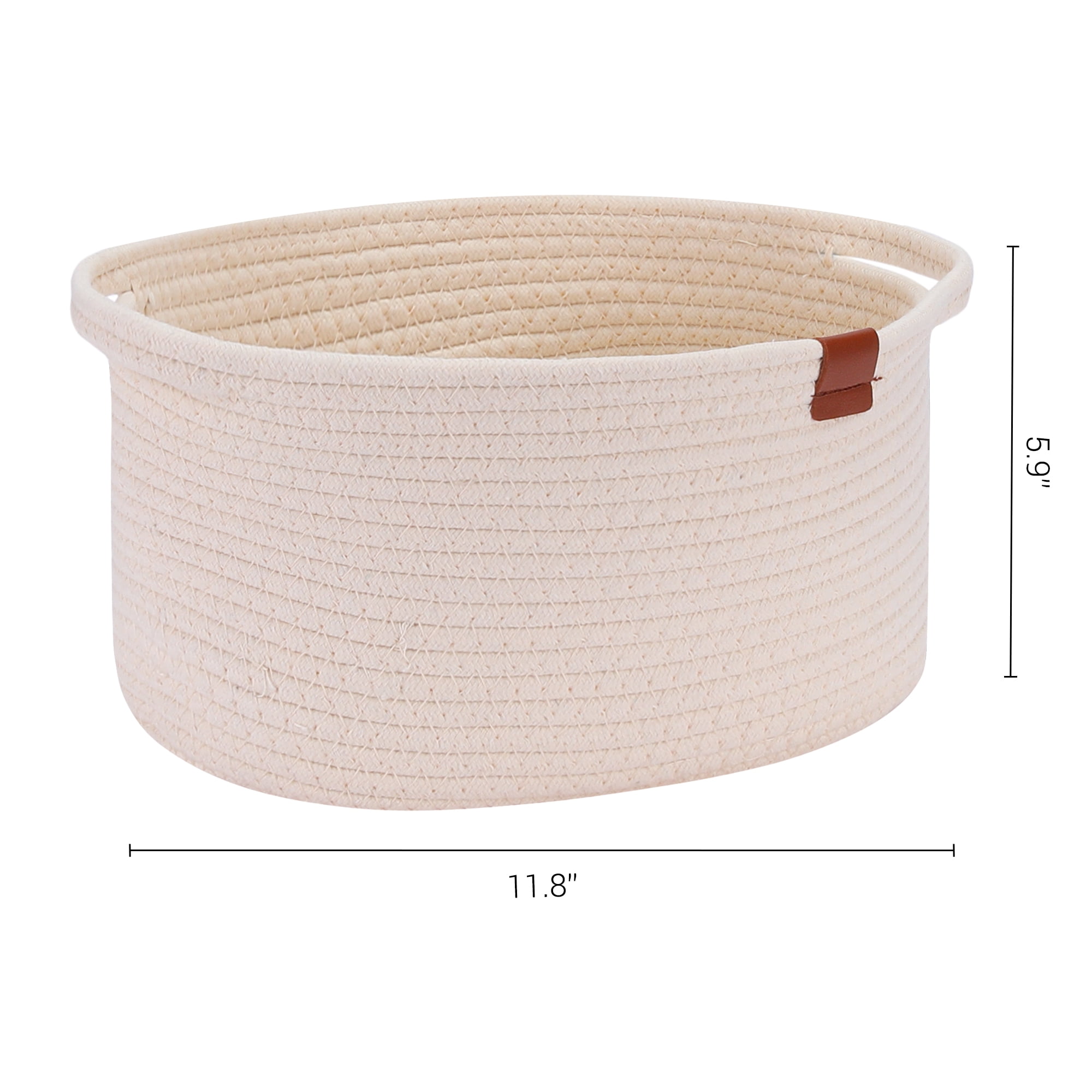 Unique Bargains Woven Storage Basket Shelf Storage Organizer Bin for Home Decor Beige M
