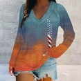thumbnail image 2 of HEILAU 4th of July Shirts for Women Independence Day American Flag Graphic Tees Patriotic Ladies Casual Letter Printed Long Sleeve T Shirt, 2 of 5