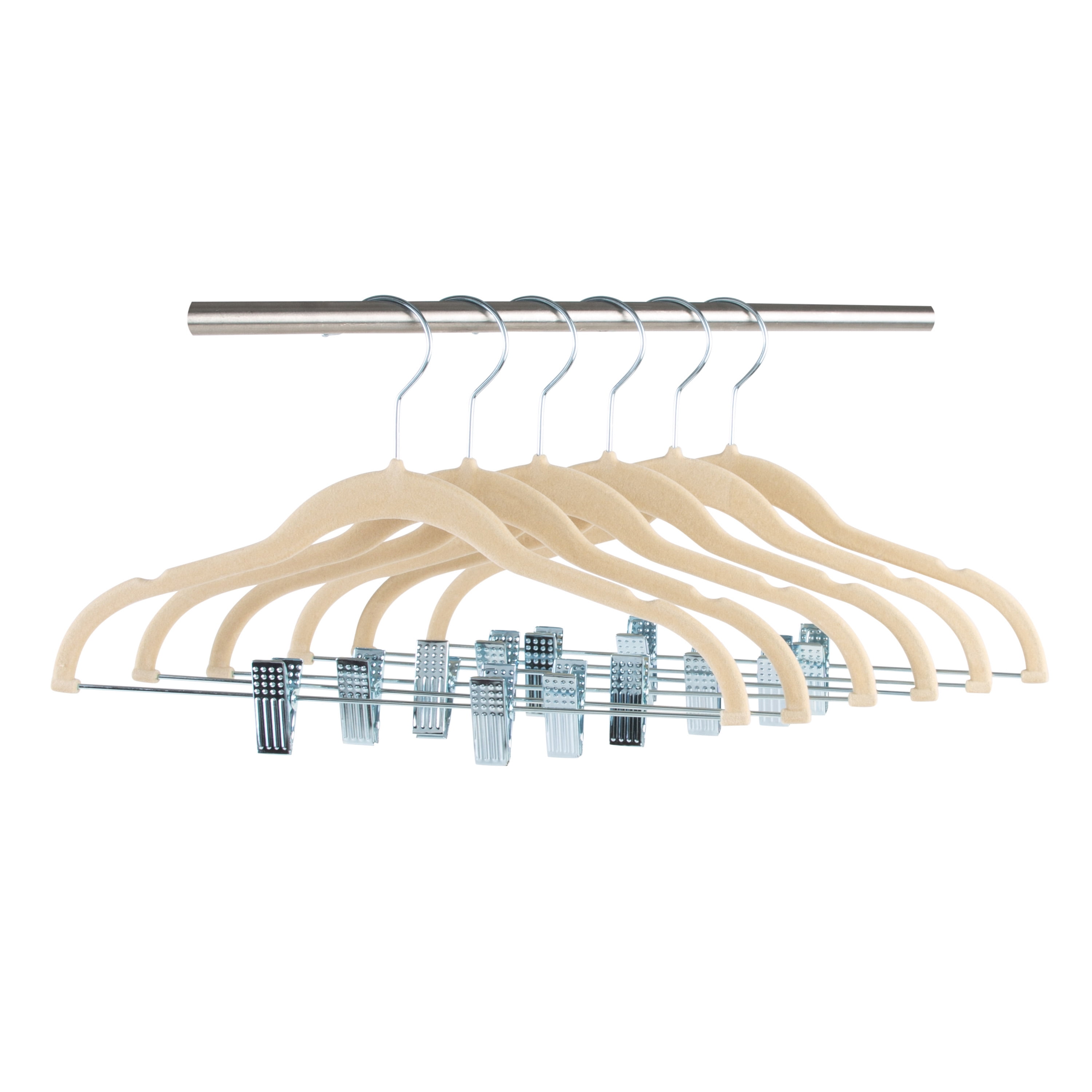 Simplify 60 Pack Children's Velvet Hangers in Ivory