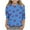 Blue, variant on Jgppe Girls 3/4 Sleeve Tops Casual 4th of July Tshirts Crewneck Stretchy Summer Tee Shirts for 3-12 Years