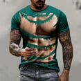 thumbnail image 2 of ZCFZJW Daily Tops for Men Big and Tall Regular Fit Casual Summer Short Sleeve 3D Fake Muscle Pattern Graphic T-Shirts Trendy Crewneck Holiday Comfy Pullovers Green M, 2 of 6