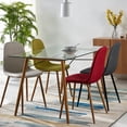 thumbnail image 5 of Teamson Home Minimalist Fabric Chair Seating Beige Fabric Wood Grain Legs Set of 2 For Kitchen Dining Living Room Reading Bedroom Office, 5 of 6