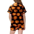 thumbnail image 4 of Leey-World Toddler Girl Halloween Pajamas Girls Halloween Button Down sleepwear Short Sleeve With Shorts 2PCS pajama Sets Casual Lapel loungewear, 4 of 5