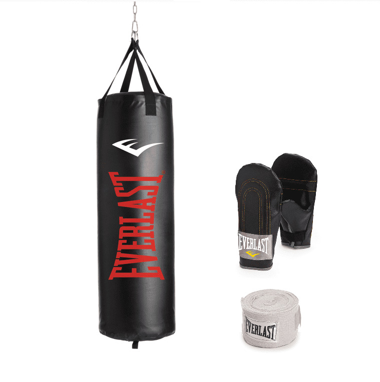 Everlast Nevatear Fitness Workout 70 Pound Heavy Boxing Punching Bag Platinum 