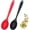Red, Black, variant on 10.6 Inches Silicone Nonstick Mixing Spoons, Pack of 2, Heat Resistant Silicone Spoons for Cooking, Cooking Utensil for Kitchen Cooking Baking Stirring Serving