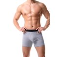 thumbnail image 2 of Men's Cotton Mid Rise Boxer Briefs Light Gray XXL, 2 of 4