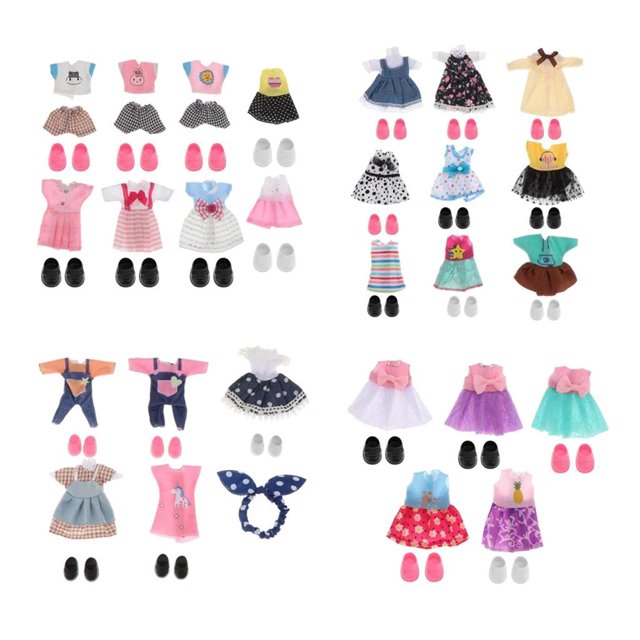 27sets / Pack 16cm Princess Girl Doll Ropa Zapatos BJD Ropa Juguetes para niños Sunnimix BJD Doll Outfits