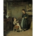 thumbnail image 2 of Adolf Von Becker 15x18 Gold Ornate Wood Frame and Double Matted Museum Art Print Titled - A French Interior (1868), 2 of 4