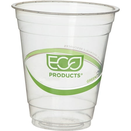 22 Oz Paper Cold Cup - Eco-Products, ECOEPCC12GSPK, GreenStripe Cold Cups, 50 / Pack, Clear,Green, 12 fl oz