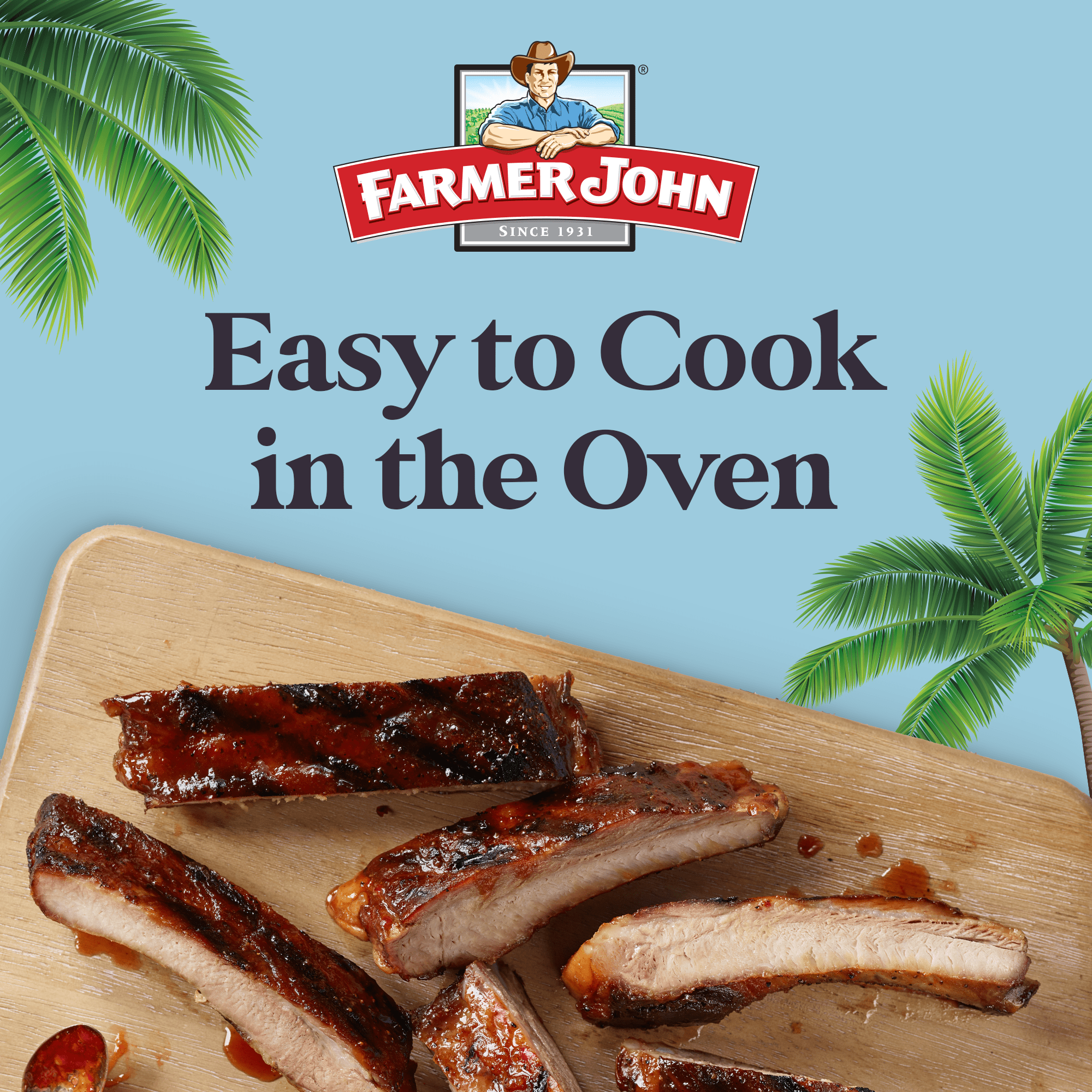 Farmer John Fresh Pork Spareribs, Random Weight, 18 Grams of Protein Per 4 oz Serving
