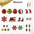 thumbnail image 2 of Set de adornos navideños SHareconn de 75 piezas, esferas irrompibles, 2 of 8