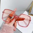 thumbnail image 2 of Gafas de sol cuadradas de gran tamaño para mujer, modernas gafas de sol cuadradas con lentes degradadas, protección UV para vacaciones, uso diario, conducción en coche, azul transparente, 2 of 5