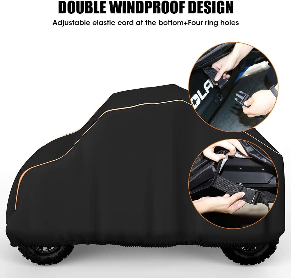 UTV Storage Cover Compatible with 2-3 Seater Polaris RZR Can-Am Kawasaki CFMOTO Arctic Cat Protection Black