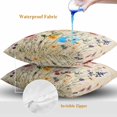thumbnail image 4 of Spring Floral Throw Pillow Covers 20x20 Inch Set of 2, Vintage Pastoral Rustic Botanical Flowers Waterproof Outdoor Pillow Covers, Decorative Cushion Pillowcases for Couch, Sofa, Bed, Garden, Patio, 4 of 9