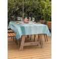 thumbnail image 2 of Outdoor Tablecloth with Umbrella Hole & Zipper, Teal Grey Rectangle Tablecloth 60x120 Inch, Modern Ombre Oil Painting Art Vintage Patio Table Cover Waterproof Table Cloth for Picnic/Party, 2 of 7