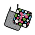 thumbnail image 2 of Carolines Treasures CJ1038-FPTHD Letter F Initial Monogram - Polkadots and Pink Pair of Pot Holders, 7.5HX7.5W,, 2 of 2