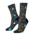 thumbnail image 1 of Balery Happy Father Day Calcetas Largas con Estampado para Hombre y Mujer – Suaves y Transpirables, Talla Única (US 5-11), 1 of 6