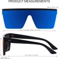 thumbnail image 4 of HAHDAXIA Square Oversized Sunglasses for Women Men Big Flat Top 2 pack Fashion Shield Large UV Protection Rimless Shades, 4 of 6