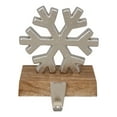 thumbnail image 1 of Northlight 6" Silver Snowflake on Wood Look Base Christmas Stocking Holder, 1 of 5