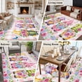 thumbnail image 5 of Spring Gnomes Area Rugs 6'x9', Washable Small Throw Rugs for Kitchen Dining room, Botanical Flowers Leaf Pink Buffalo Check Indoor Outdoor Rug Non-Slip Low Pile Carpet Runner Reversible Floor Mats, 5 of 8