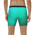 thumbnail image 2 of Men's Boxer Briefs, Turquoise Light Blue Soft and Breathable Mens Underwear Boxer Briefs With Widen Waist, 2 of 5