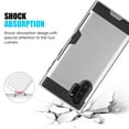 thumbnail image 2 of Rugged Hybrid Case Designed for Galaxy Note 10+/10+ 5G (2019) With Credit Card Slot And Rotating Ring Holder (Silver), 2 of 6