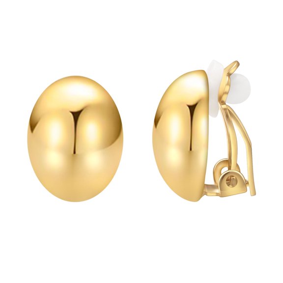 Yoursfs Circle Clip On Earrings For Women Trendy 18K Gold Plated Non Pierced Earring Wedding Jewelry Gift