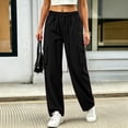 thumbnail image 4 of Guluxicc Womens Cargo Pants with Multi Pocket Quick Dry Elastic Waist Drawstring Straight Leg Trousers for Summer Casual Outfits, 4 of 5