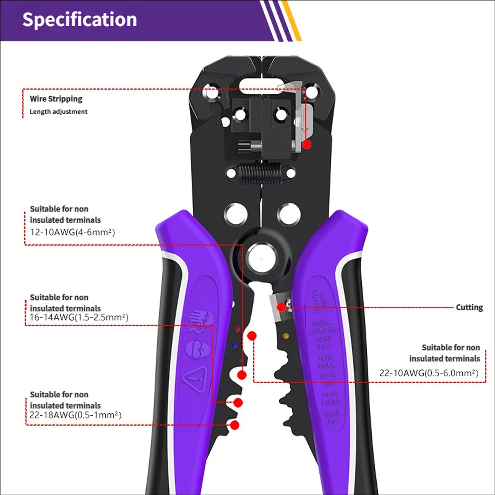 Durability Iron Alloy Alloy Wire Stripper For Long Term Use Wire Cutter Crimper Suitable For Multiple Repair Tasks