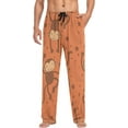 thumbnail image 4 of FREEAMG Men's Pajama Pants with Pockets Sleepwear Lounge Pants Stretch Casual Monkey Orange Cute, 4 of 7