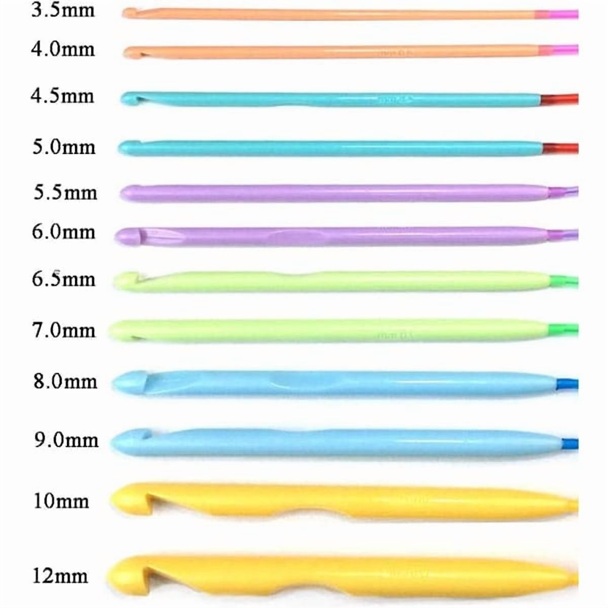 Tunisian crochet hooks with cable, 120 cm, 12 Afghan crochet hooks 3.0 mm - 12.0 mm for rug, scarf, flowers, tablecloths, shawls and more