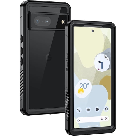 Pixel 8 Case, IP68 Waterproof Dustproof Case with Built-in Screen Protector, Rugged Full Body Shockproof Protective Clear Cover for Google Pixel 8 6.2 Inch, Black