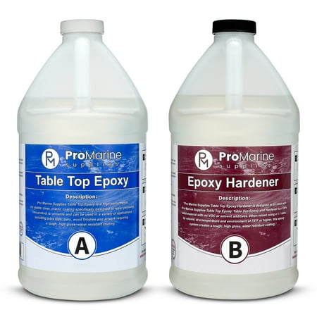 Crystal Clear Bar Table Top Epoxy Resin Coating For Wood Tabletop - 1 Gallon (Best Epoxy For Polyethylene)